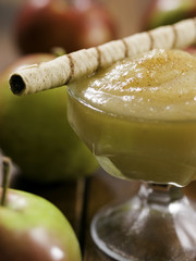 rolled wafer with apple sauce
