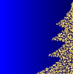 illustration of a christmas tree on blue background © pdesign