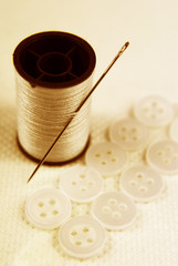 threads and needles sepia