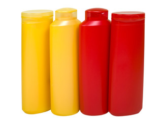 Hygienic Supplies in Colorful Bottles