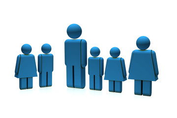 isolated family on white background