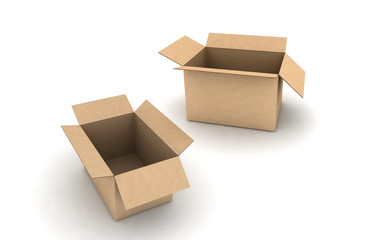 cardboards - isolated 3d render illustration