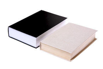 Black and white books isolated on white.
