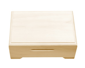wooden box isolated on white