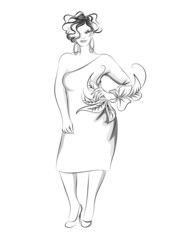 Plus-size fashion illustration