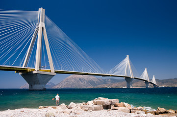 cable stayed bridge, Greece