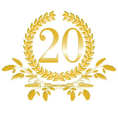 20-Lorbeerkranz mit Eichenblatt Dekor