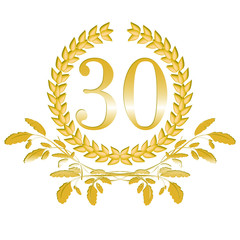 30-Lorbeerkranz mit Eichenblatt Dekor