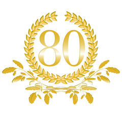 80-Lorbeerkranz mit Eichenblatt Dekor