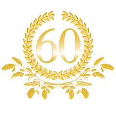 60-Lorbeerkranz mit Eichenblatt Dekor