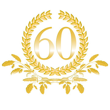 60-Lorbeerkranz mit Eichenblatt Dekor