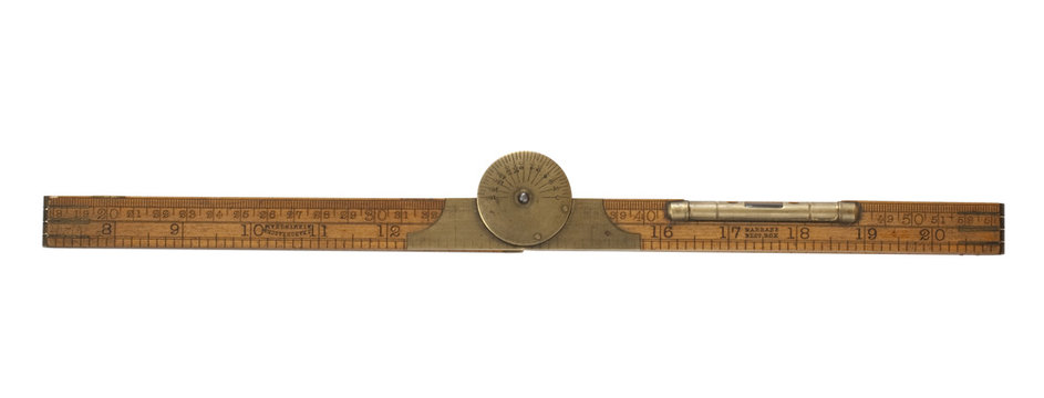 Antique carpenter's boxwood folding rule marked Rabone