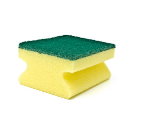 single sponge over white background