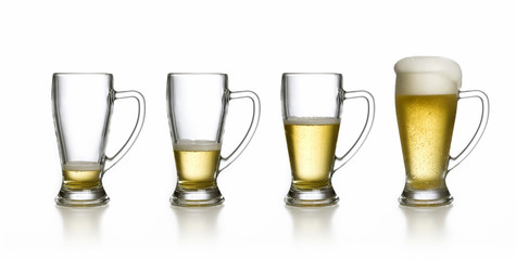 The four glass of beer