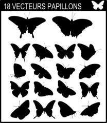 18 vecteurs papillons