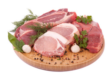 Meat allsorts on a round board
