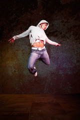Fototapeta na wymiar Hispanic male hip-hop dancing
