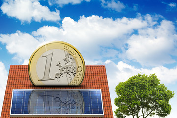 Maison photovoltaique pièce euro