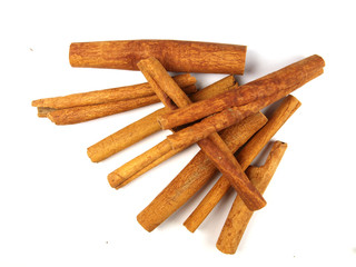 cinnamon on white background