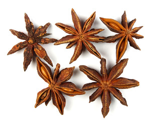 badians on white background