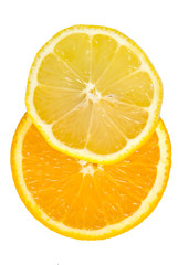 sliced orange and lemon