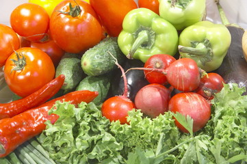 Colorful fresh group of vegetables