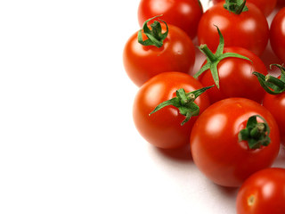 cherry tomatoes on white background