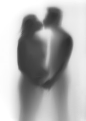 Couple abstract, silhouette