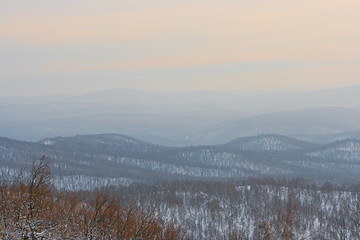 mountains, winter morning