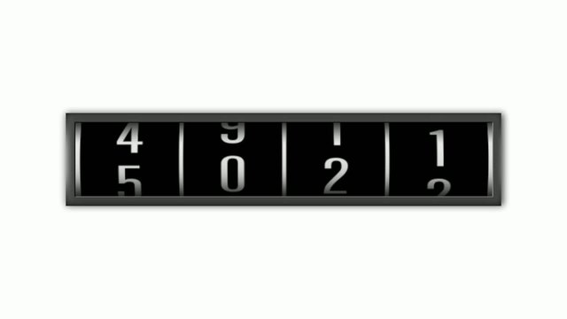 1080p loopable numbers counting over white background