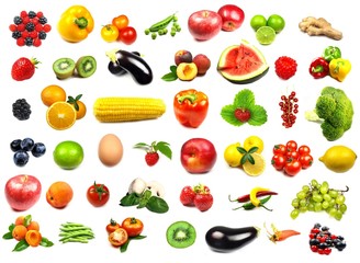 big fruits and vegetables collection