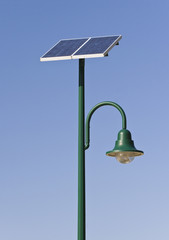 Street lamp poles powered by solar energy