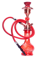 Red hookah on a white background - 17165797