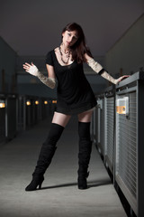 Attractive caucasian brunette woman