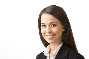 Happy young business woman