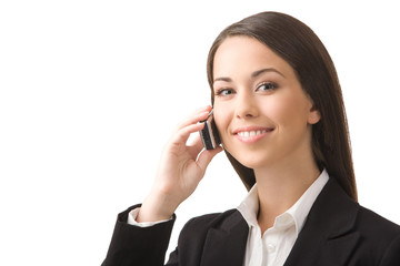 Businesswoman with a phone.