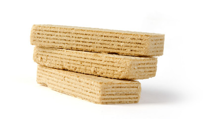 Waffle cake dessert isolated on white background