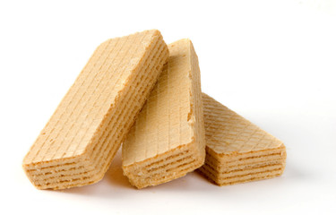 Waffle cake dessert isolated on white background