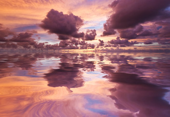 Sunset in the tropical sea