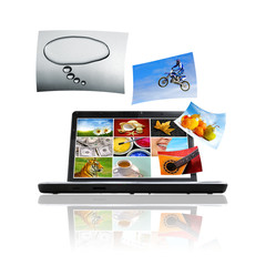 Photos on Laptop