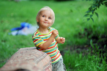 small girl playing outdoor