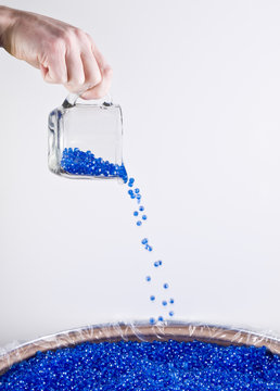 Pouring Plastic Colored Beads