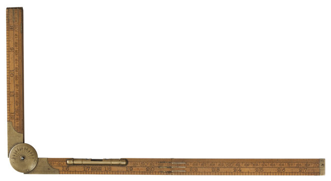 Antique carpenter's boxwood folding rule of 19th century