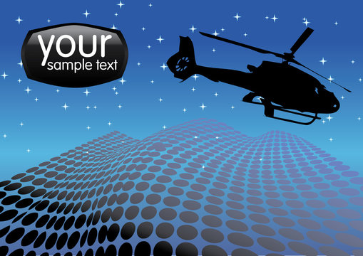 helicopter on the night sky vector