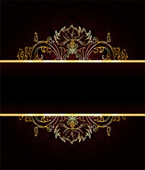 Dark background with gold
