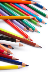 Color pencils  on white background