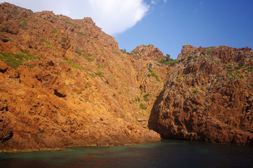 Fototapeta na wymiar Corse, roche volcanique