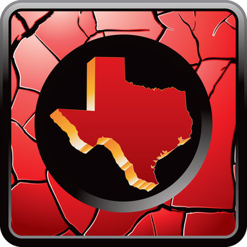 Texas icon on red cracked web icon