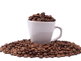 Cup with coffee beans