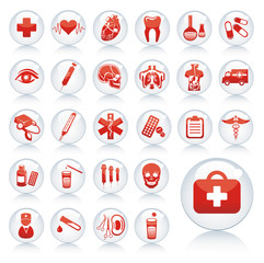 Set of medical icons.